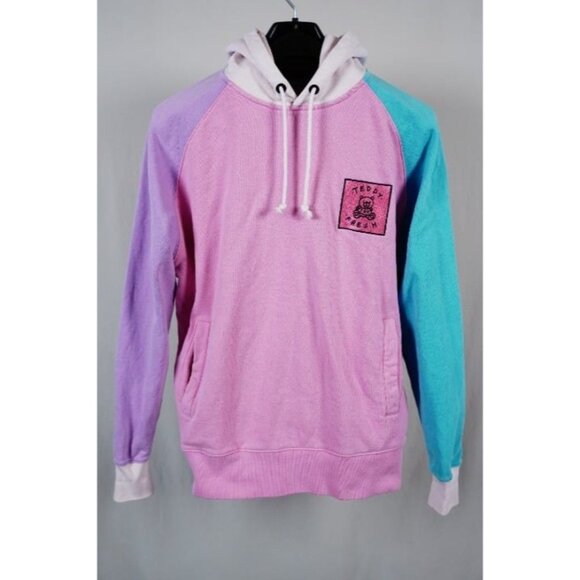Teddy Fresh Pastel Color Block Streetwear Hoodie Sweatshirt Size M - Picture 1 of 6